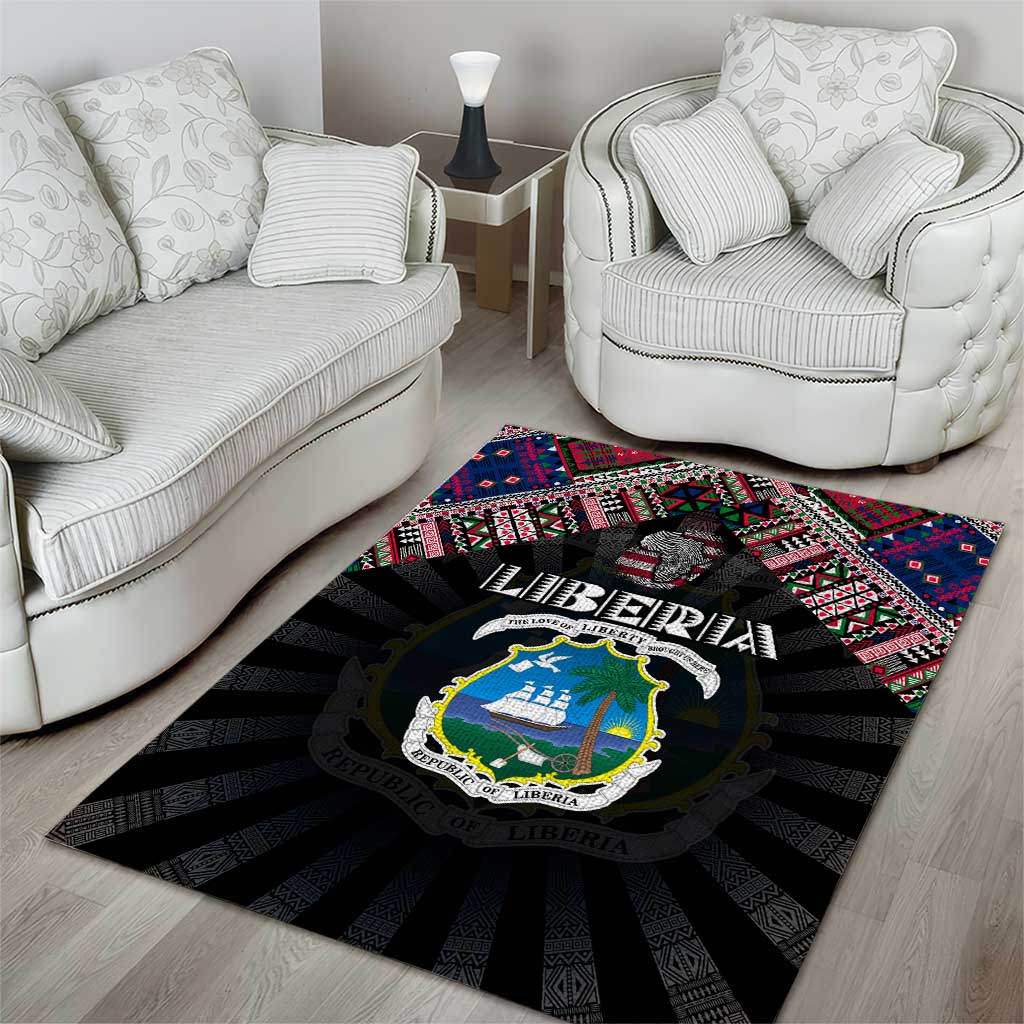 Liberia Roots Area Rug African Pride in Fingerprint and Tribal Colors