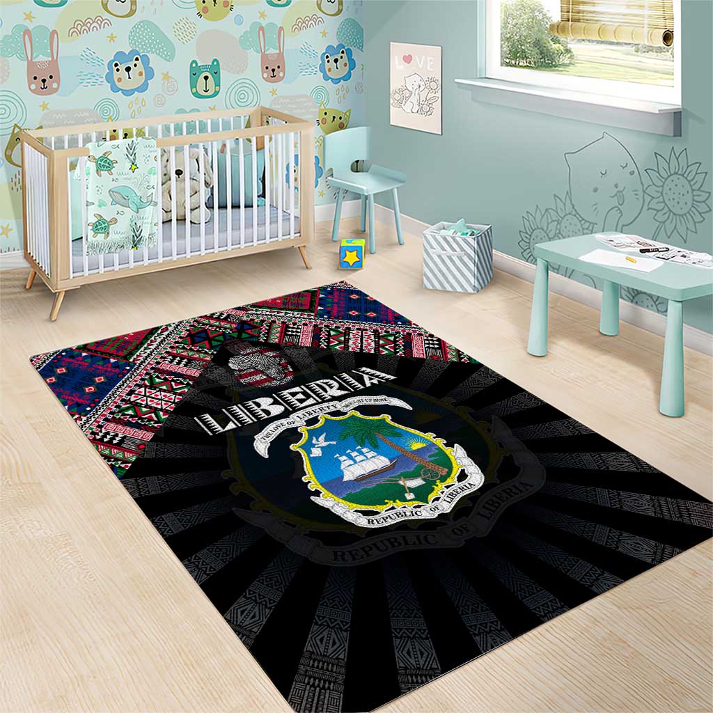 Liberia Roots Area Rug African Pride in Fingerprint and Tribal Colors