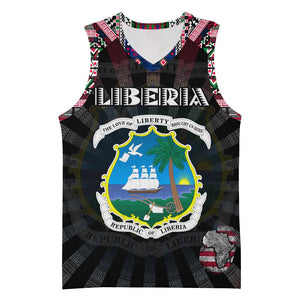 Personalized Liberia Roots Basketball Jersey African Pride in Fingerprint and Tribal Colors - African Pride