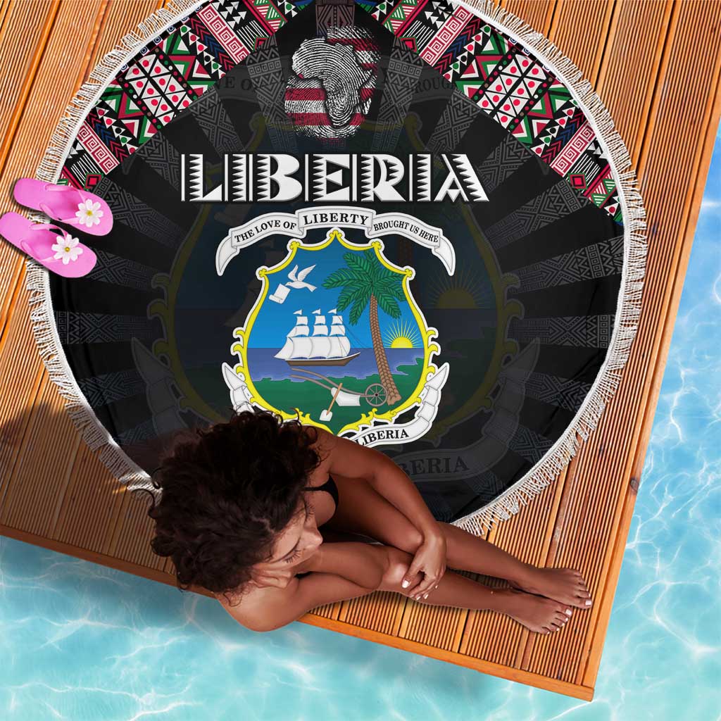 Liberia Roots Beach Blanket African Pride in Fingerprint and Tribal Colors