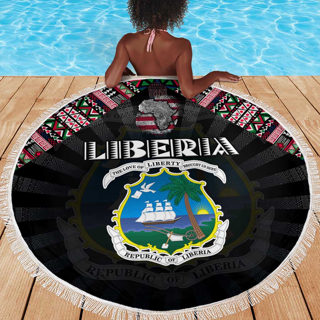 Liberia Roots Beach Blanket African Pride in Fingerprint and Tribal Colors