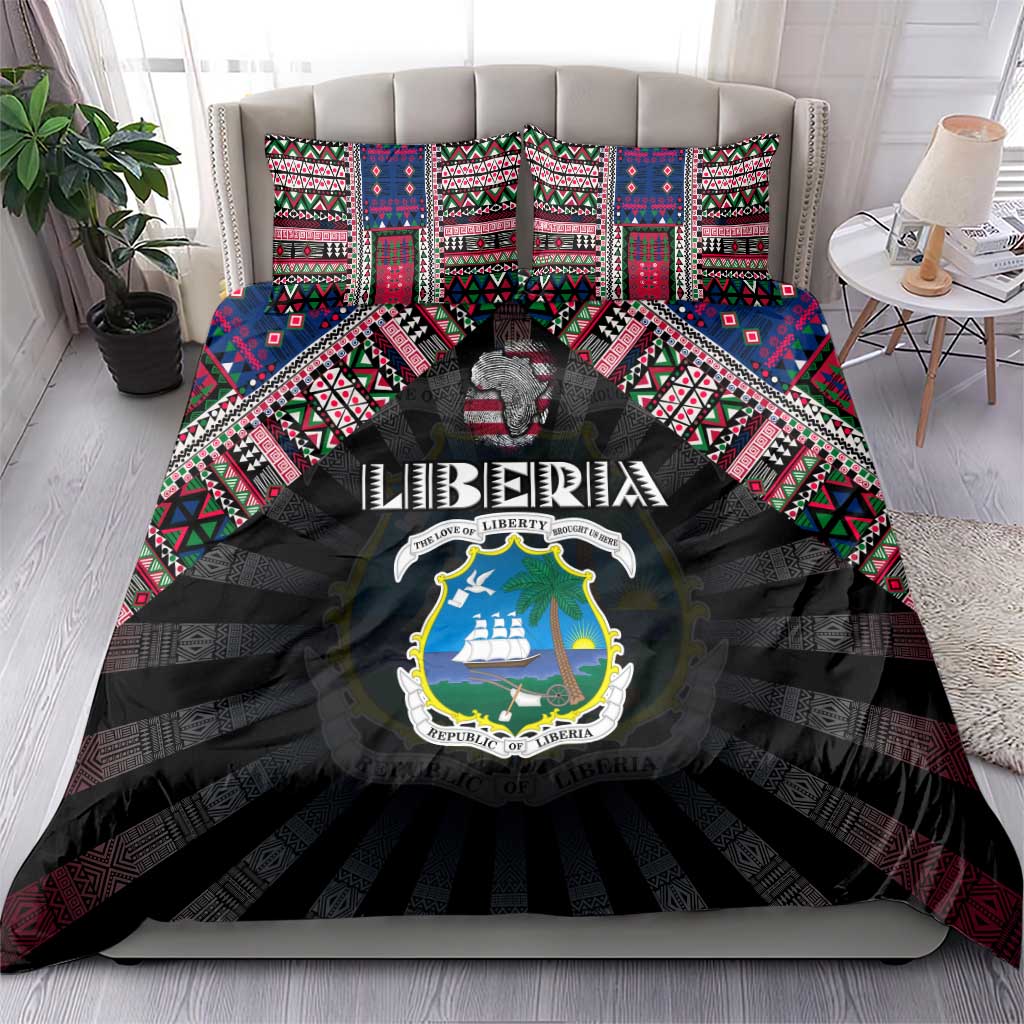 Liberia Roots Bedding Set African Pride in Fingerprint and Tribal Colors