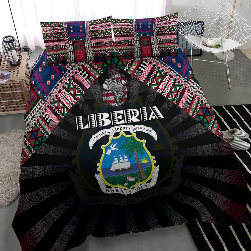 Liberia Roots Bedding Set African Pride in Fingerprint and Tribal Colors