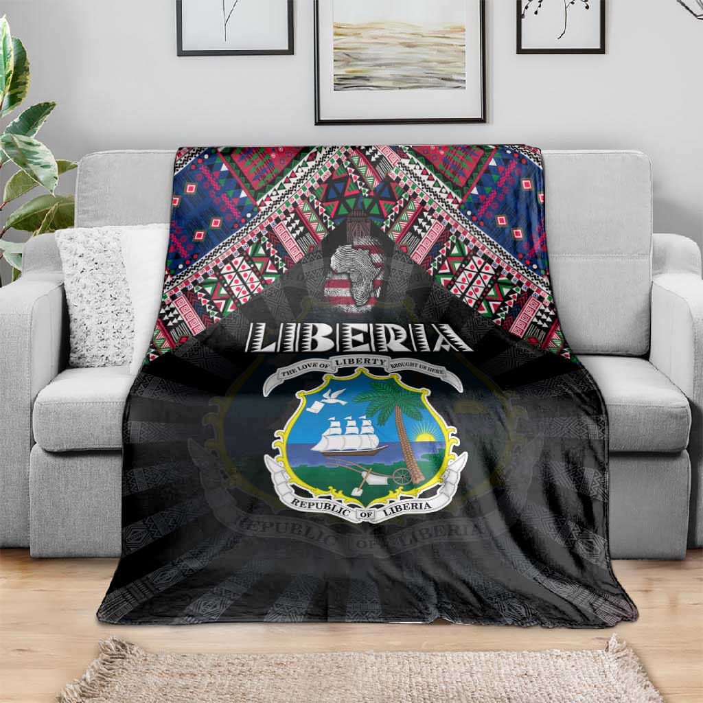 Liberia Roots Blanket African Pride in Fingerprint and Tribal Colors