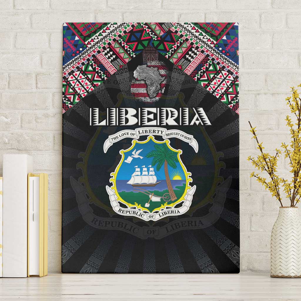 Liberia Roots Canvas Wall Art African Pride in Fingerprint and Tribal Colors