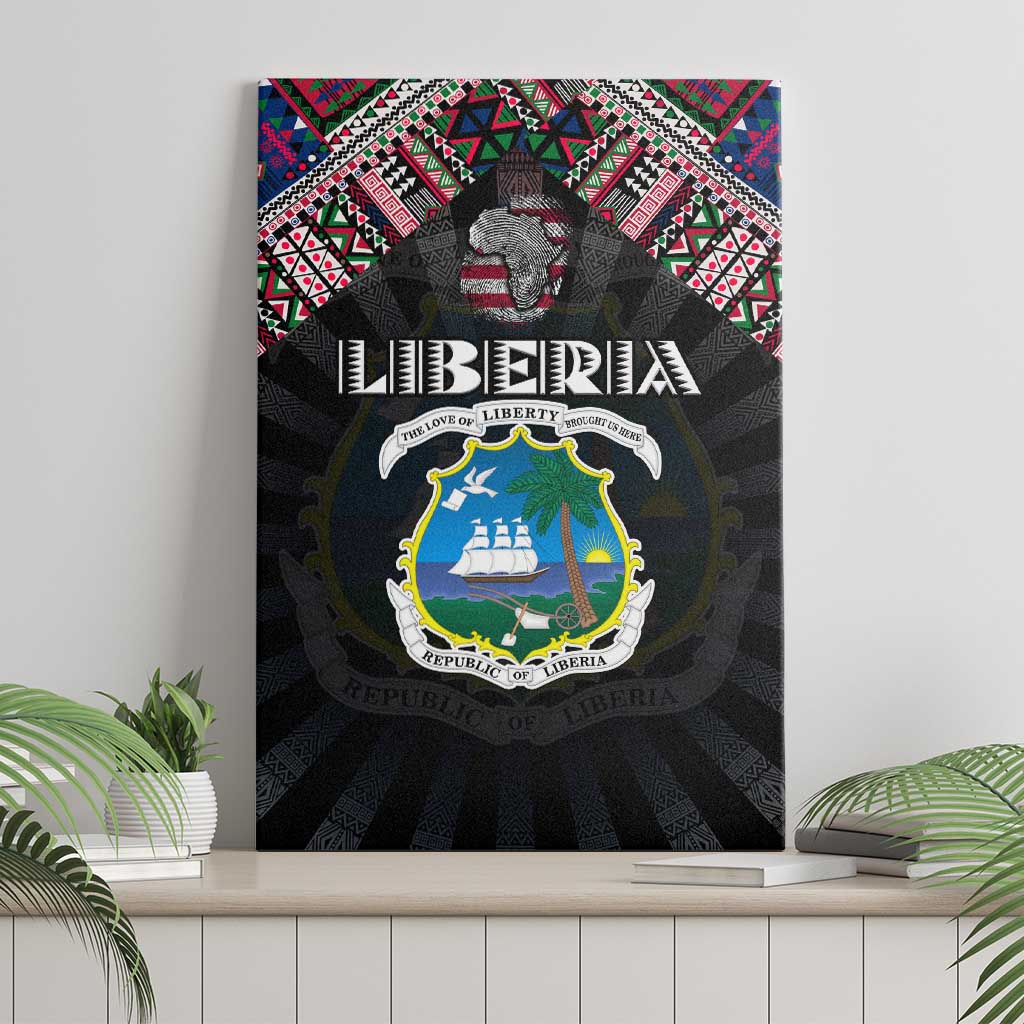Liberia Roots Canvas Wall Art African Pride in Fingerprint and Tribal Colors