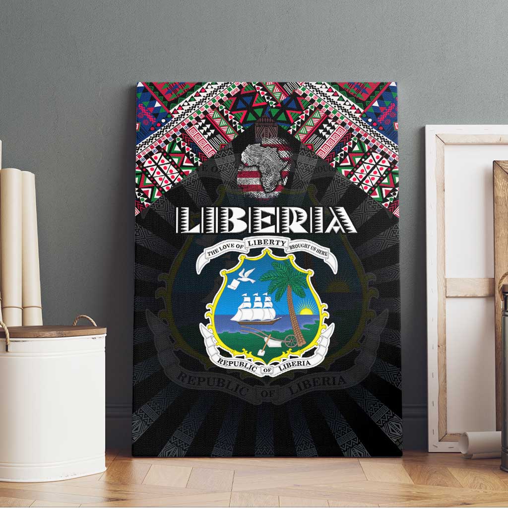 Liberia Roots Canvas Wall Art African Pride in Fingerprint and Tribal Colors