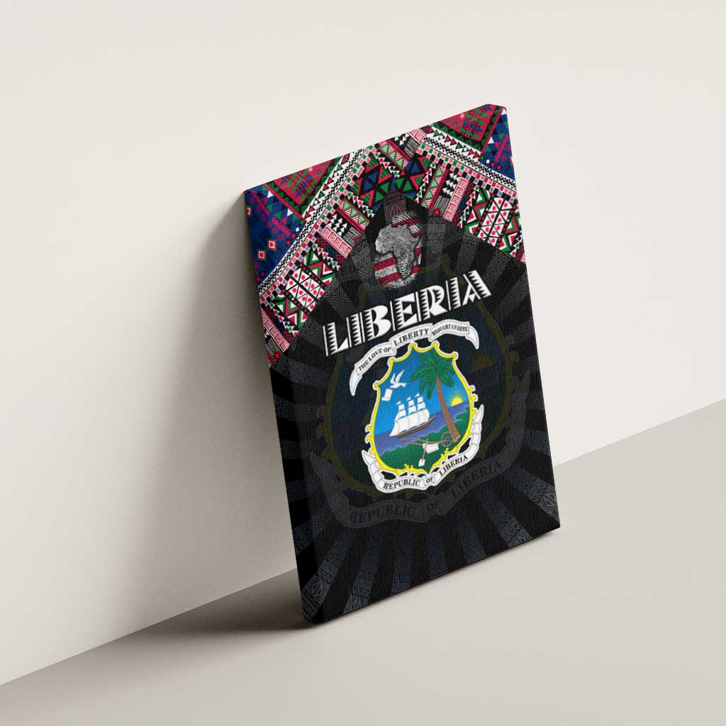 Liberia Roots Canvas Wall Art African Pride in Fingerprint and Tribal Colors