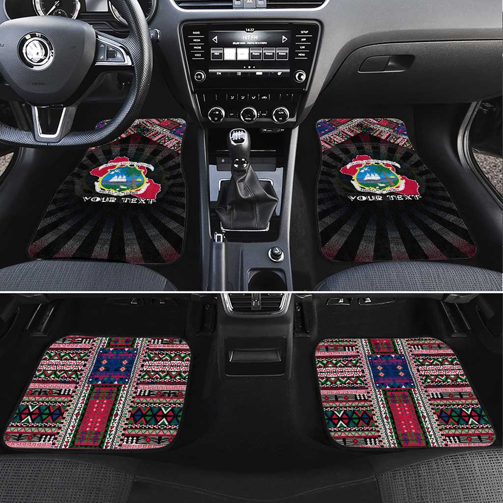 Liberia Roots Car Mats African Pride in Fingerprint and Tribal Colors