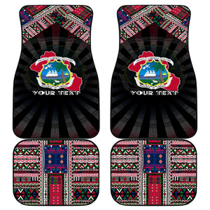 Liberia Roots Car Mats African Pride in Fingerprint and Tribal Colors