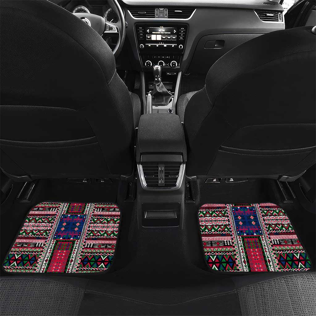 Liberia Roots Car Mats African Pride in Fingerprint and Tribal Colors