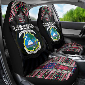 Liberia Roots Car Seat Cover African Pride in Fingerprint and Tribal Colors
