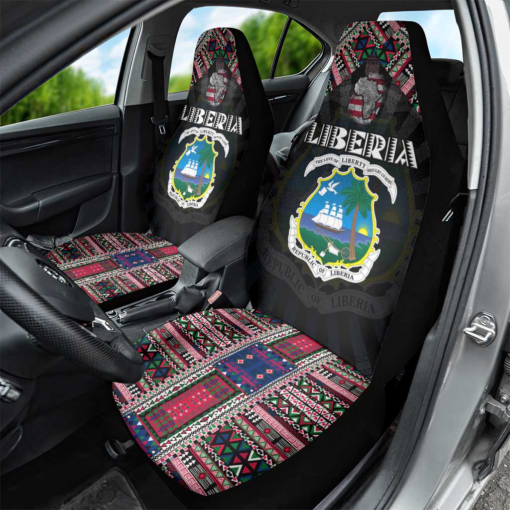 Liberia Roots Car Seat Cover African Pride in Fingerprint and Tribal Colors