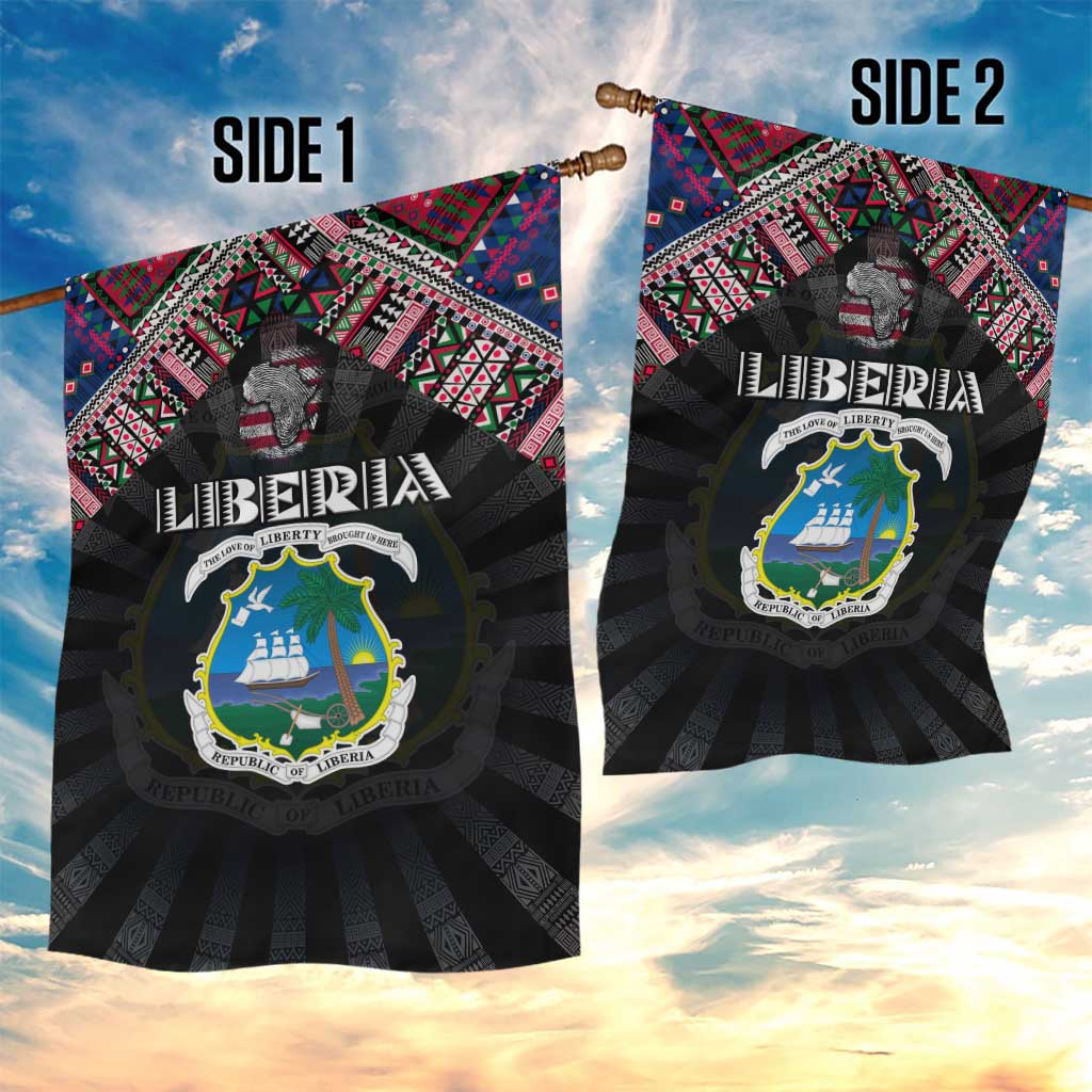 Liberia Roots Garden Flag African Pride in Fingerprint and Tribal Colors
