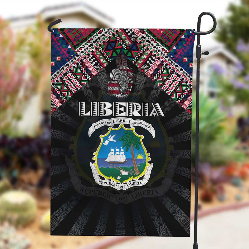 Liberia Roots Garden Flag African Pride in Fingerprint and Tribal Colors