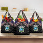Liberia Roots Grocery Bag African Pride in Fingerprint and Tribal Colors