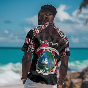 Personalized Liberia Roots Hawaiian Shirt African Pride in Fingerprint and Tribal Colors