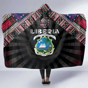 Liberia Roots Hooded Blanket African Pride in Fingerprint and Tribal Colors