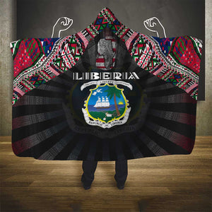 Liberia Roots Hooded Blanket African Pride in Fingerprint and Tribal Colors