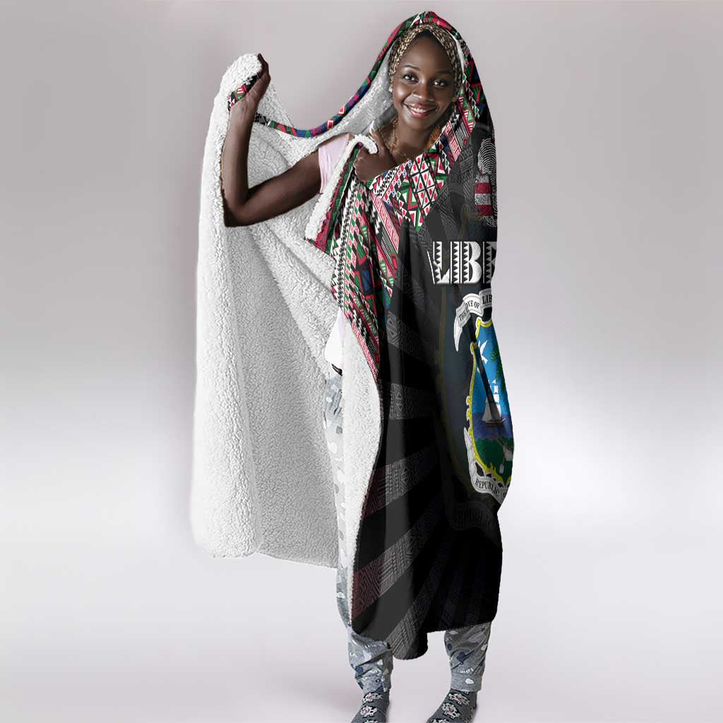 Liberia Roots Hooded Blanket African Pride in Fingerprint and Tribal Colors