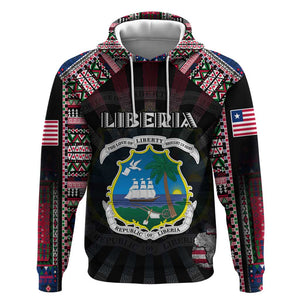 Personalized Liberia Roots Hoodie African Pride in Fingerprint and Tribal Colors
