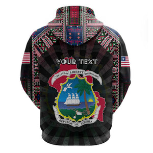 Personalized Liberia Roots Hoodie African Pride in Fingerprint and Tribal Colors
