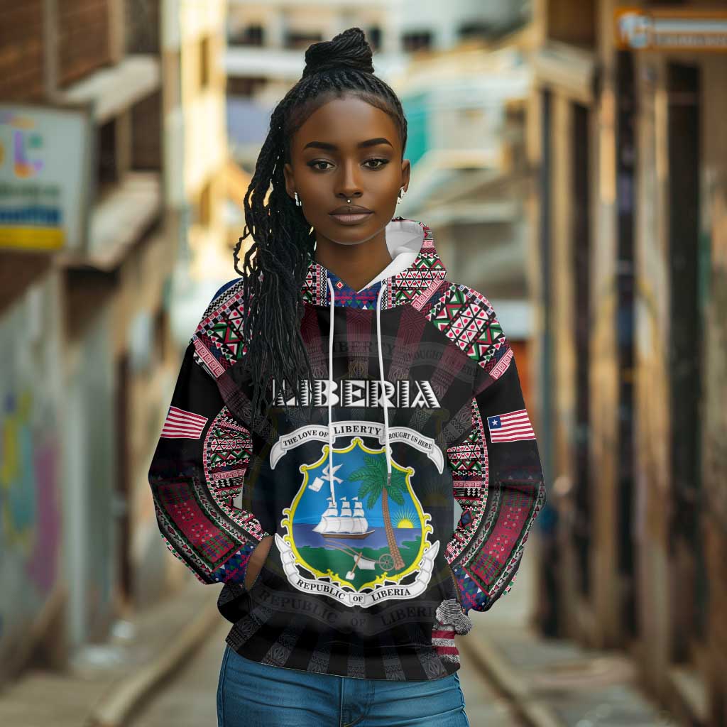 Personalized Liberia Roots Hoodie African Pride in Fingerprint and Tribal Colors