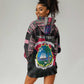 Personalized Liberia Roots Hoodie Dress African Pride in Fingerprint and Tribal Colors