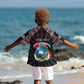 Personalized Liberia Roots Kid Hawaiian Shirt African Pride in Fingerprint and Tribal Colors