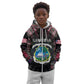 Personalized Liberia Roots Kid Hoodie African Pride in Fingerprint and Tribal Colors