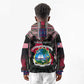 Personalized Liberia Roots Kid Hoodie African Pride in Fingerprint and Tribal Colors