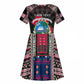 Personalized Liberia Roots Kid Short Sleeve Dress African Pride in Fingerprint and Tribal Colors
