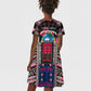 Personalized Liberia Roots Kid Short Sleeve Dress African Pride in Fingerprint and Tribal Colors