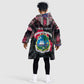Personalized Liberia Roots Kid Wearable Blanket Hoodie African Pride in Fingerprint and Tribal Colors