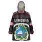 Personalized Liberia Roots Kid Wearable Blanket Hoodie African Pride in Fingerprint and Tribal Colors