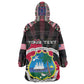 Personalized Liberia Roots Kid Wearable Blanket Hoodie African Pride in Fingerprint and Tribal Colors