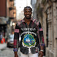 Personalized Liberia Roots Long Sleeve Button Shirt African Pride in Fingerprint and Tribal Colors