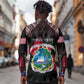 Personalized Liberia Roots Long Sleeve Button Shirt African Pride in Fingerprint and Tribal Colors