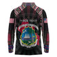 Personalized Liberia Roots Long Sleeve Polo Shirt African Pride in Fingerprint and Tribal Colors