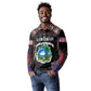 Personalized Liberia Roots Long Sleeve Polo Shirt African Pride in Fingerprint and Tribal Colors