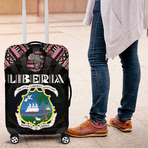 Liberia Roots Luggage Cover African Pride in Fingerprint and Tribal Colors