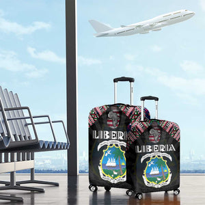Liberia Roots Luggage Cover African Pride in Fingerprint and Tribal Colors