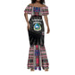 Personalized Liberia Roots Mermaid Dress African Pride in Fingerprint and Tribal Colors