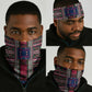 Liberia Roots Neck Gaiter African Pride in Fingerprint and Tribal Colors - African Pride