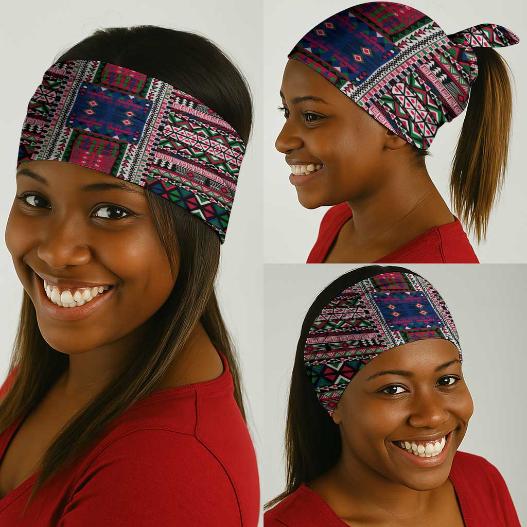 Liberia Roots Neck Gaiter African Pride in Fingerprint and Tribal Colors - African Pride