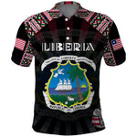 Personalized Liberia Roots Polo Shirt African Pride in Fingerprint and Tribal Colors