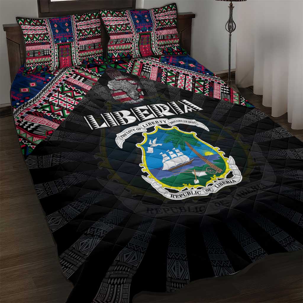 Liberia Roots Quilt Bed Set African Pride in Fingerprint and Tribal Colors