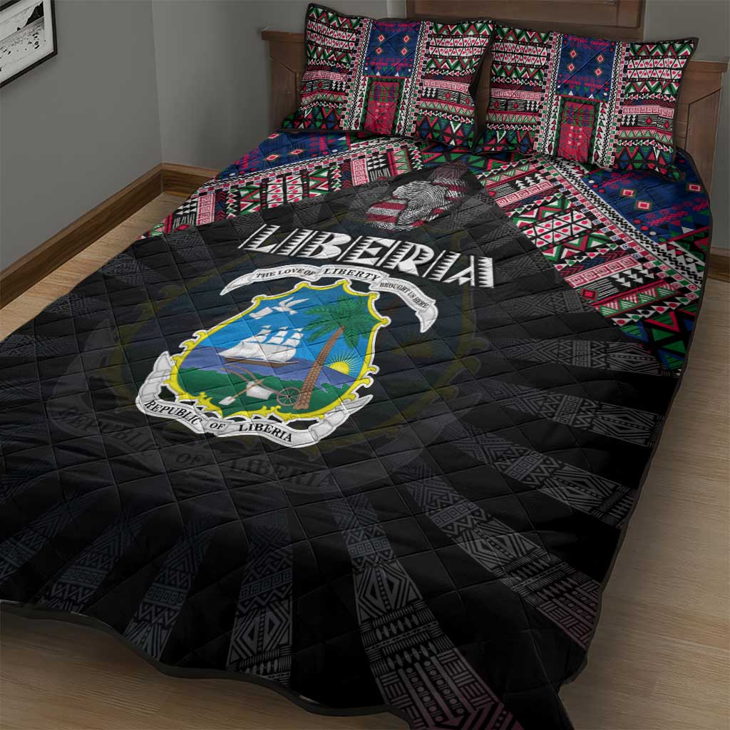 Liberia Roots Quilt Bed Set African Pride in Fingerprint and Tribal Colors