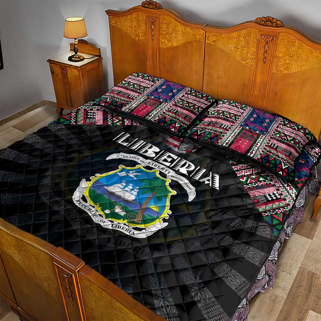 Liberia Roots Quilt Bed Set African Pride in Fingerprint and Tribal Colors