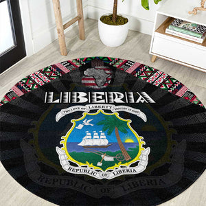 Liberia Roots Round Carpet African Pride in Fingerprint and Tribal Colors